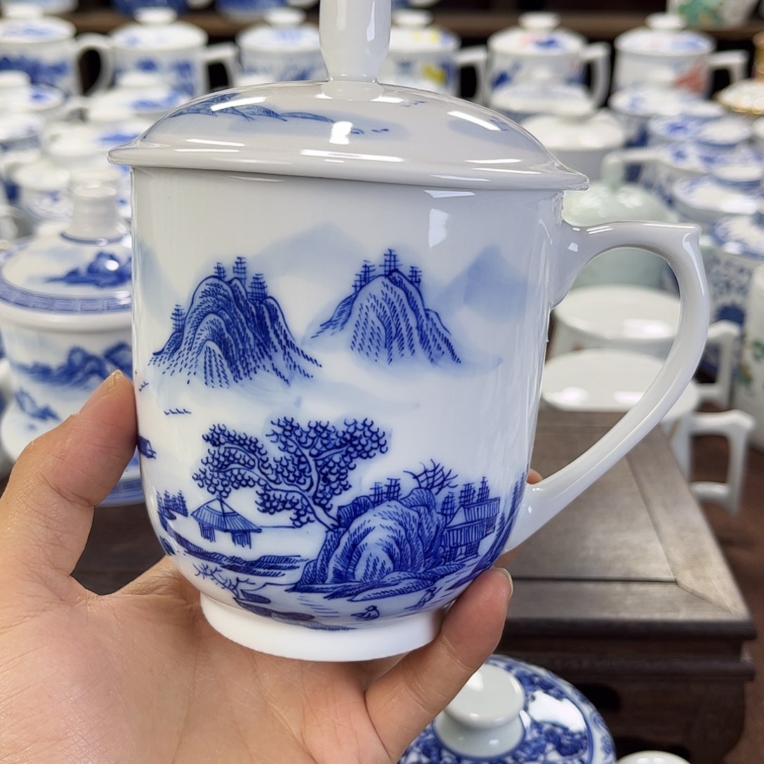摆件陶瓷景德镇陶瓷办公杯