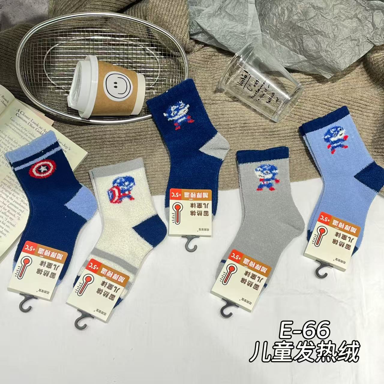 M-19高品质 加厚蓄热棉 冬季中筒儿童袜 棉袜