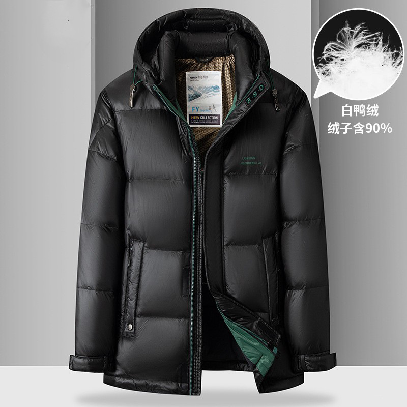 冬季新款胖子男装特大号连帽羽绒服加肥加大码男士加厚保暖外套潮