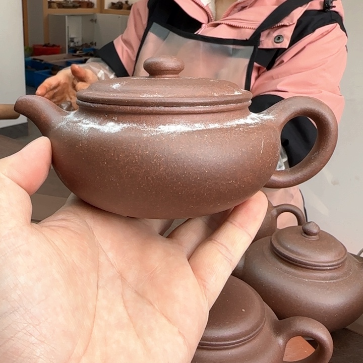 紫砂茶壶底槽清微瑕扁腹大280CC