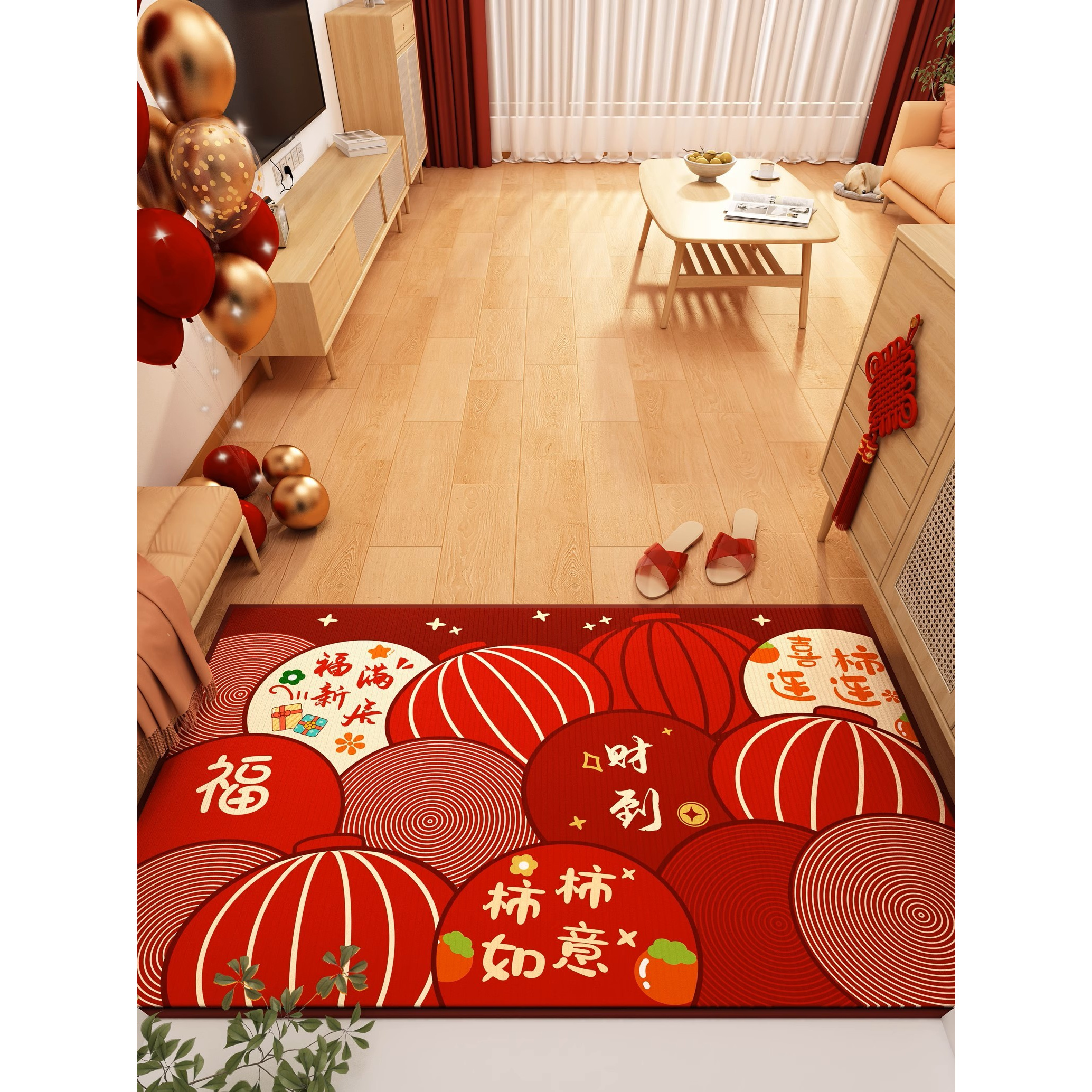 A054【60*90cm】硅藻泥入户门垫喜庆玄关厨房浴室防滑免洗地毯地垫