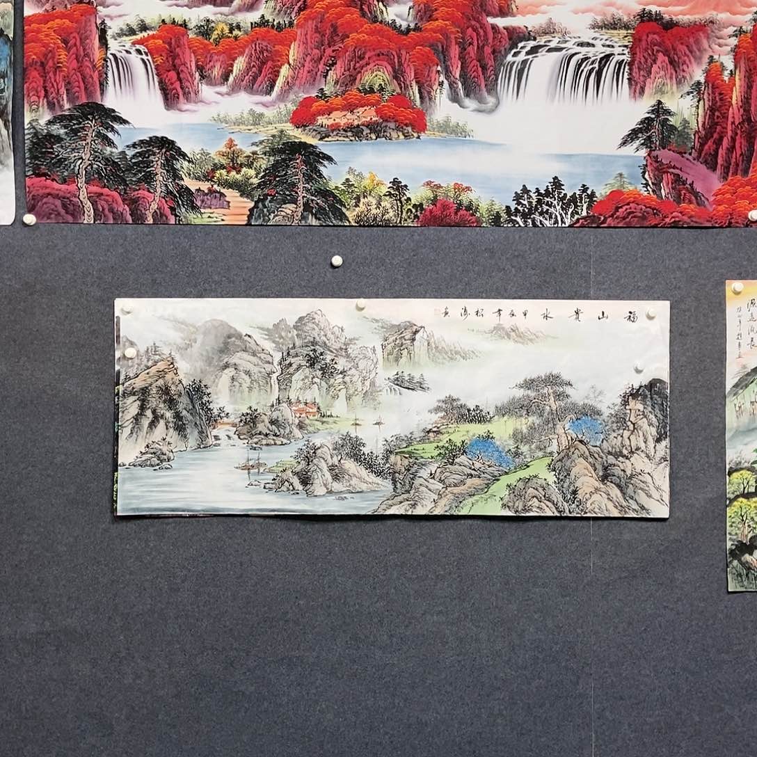 国画小六尺山水一副