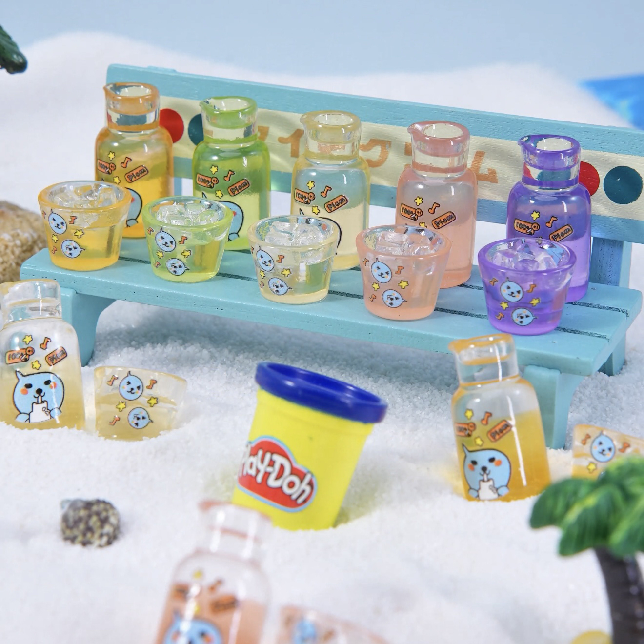 十一定制【酷儿套装杯】食玩手机链配件树脂可爱装饰卡通创意透明