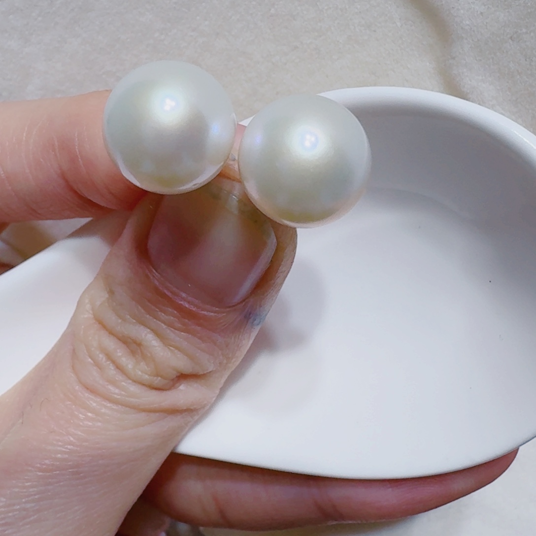 淡水珍珠耳饰银S925镶嵌