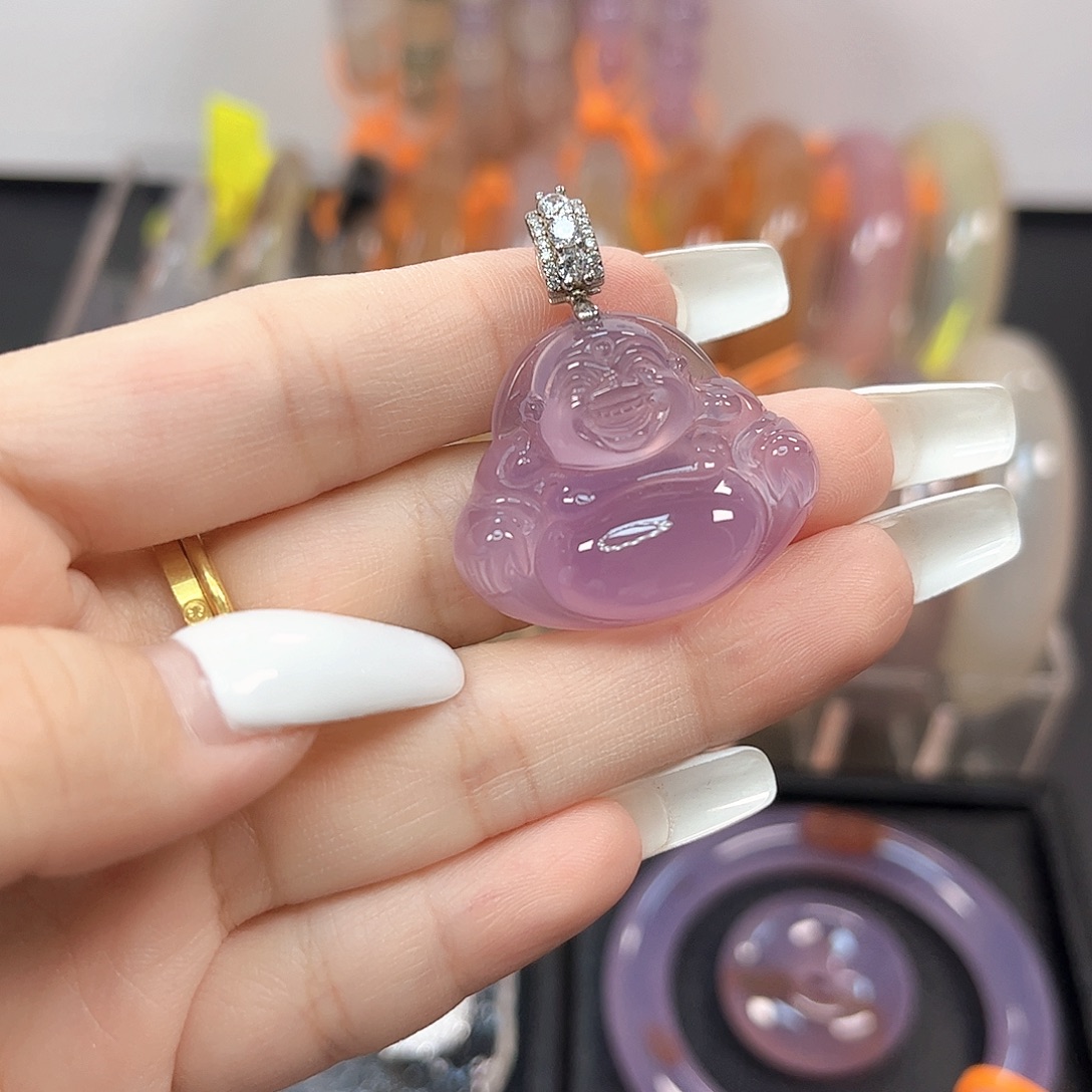 玛瑙/玉髓银S925镶嵌颈饰