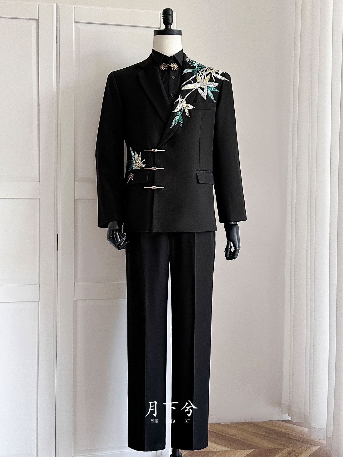 【月下兮-黛轩】新中式中山装男装国风高级立领西装春订婚穿搭礼服