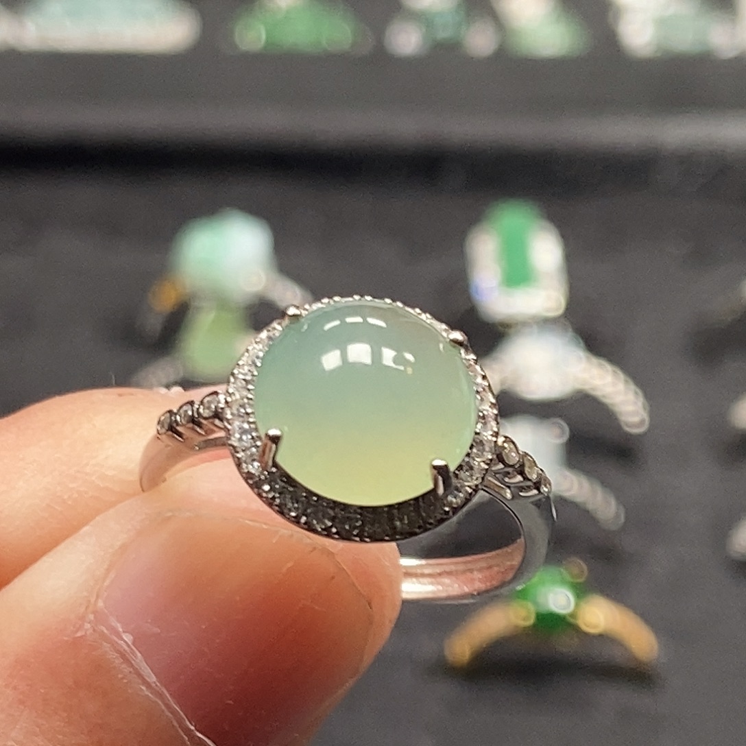 翡翠银S925镶嵌戒指