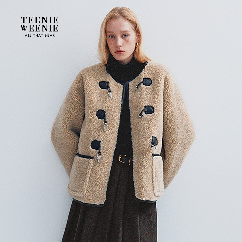 *TeenieWeenie小熊女装外套25冬新款宽松舒适圆领上衣TTJU254VW1B