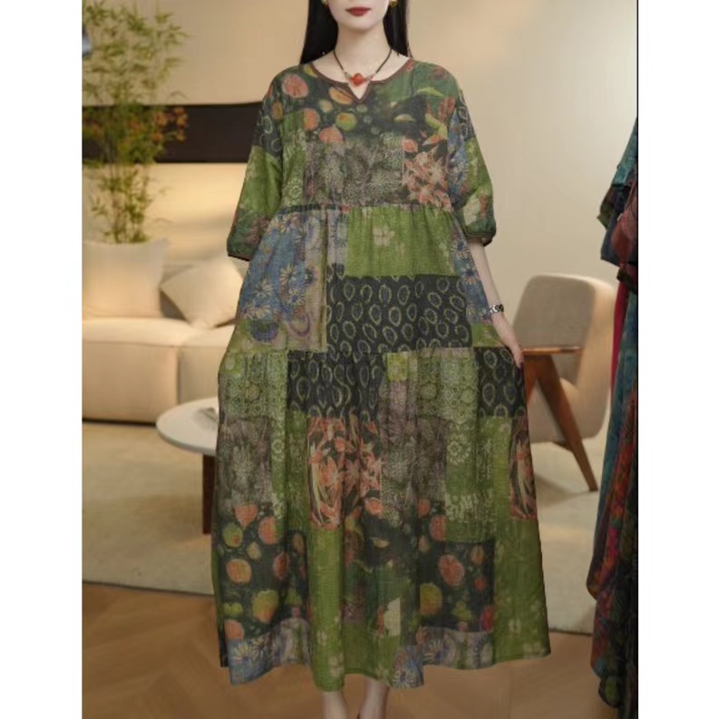 8670新款夏季洋气减龄气质优雅显瘦连衣裙QZ