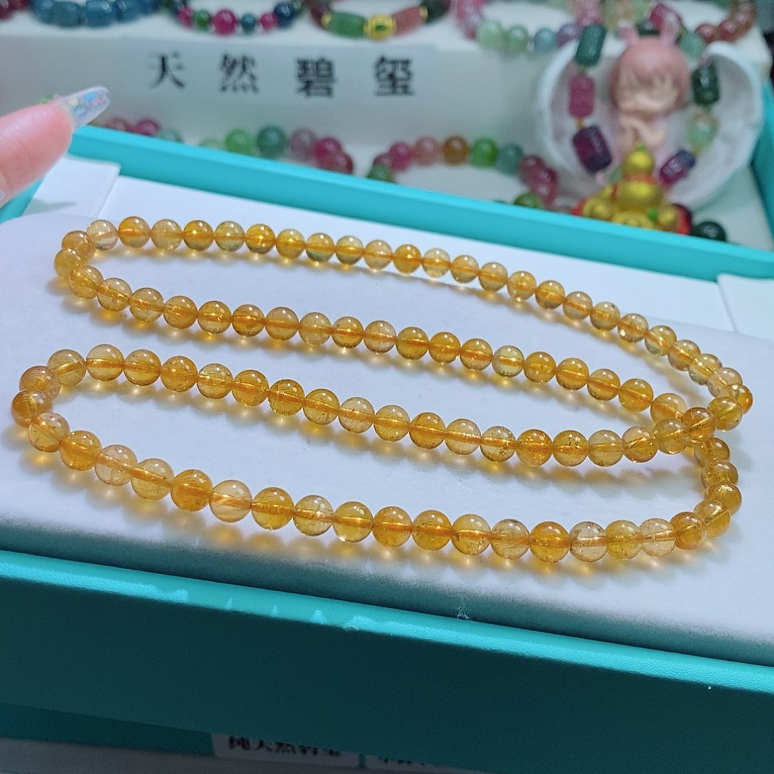 碧玺手链未镶嵌6.6mm左右