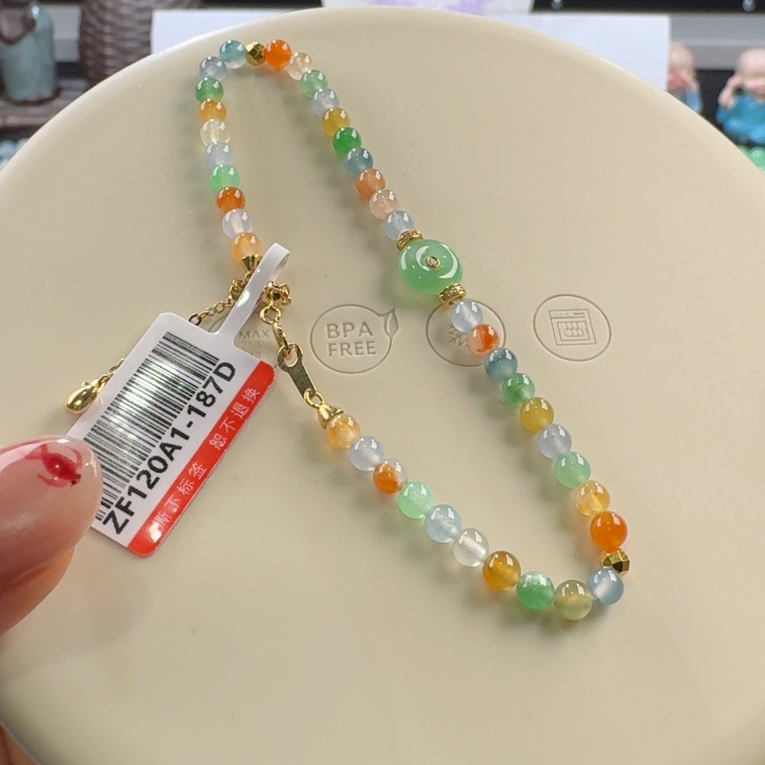 翡翠颈饰未镶嵌糖果色小米珠3.5mm