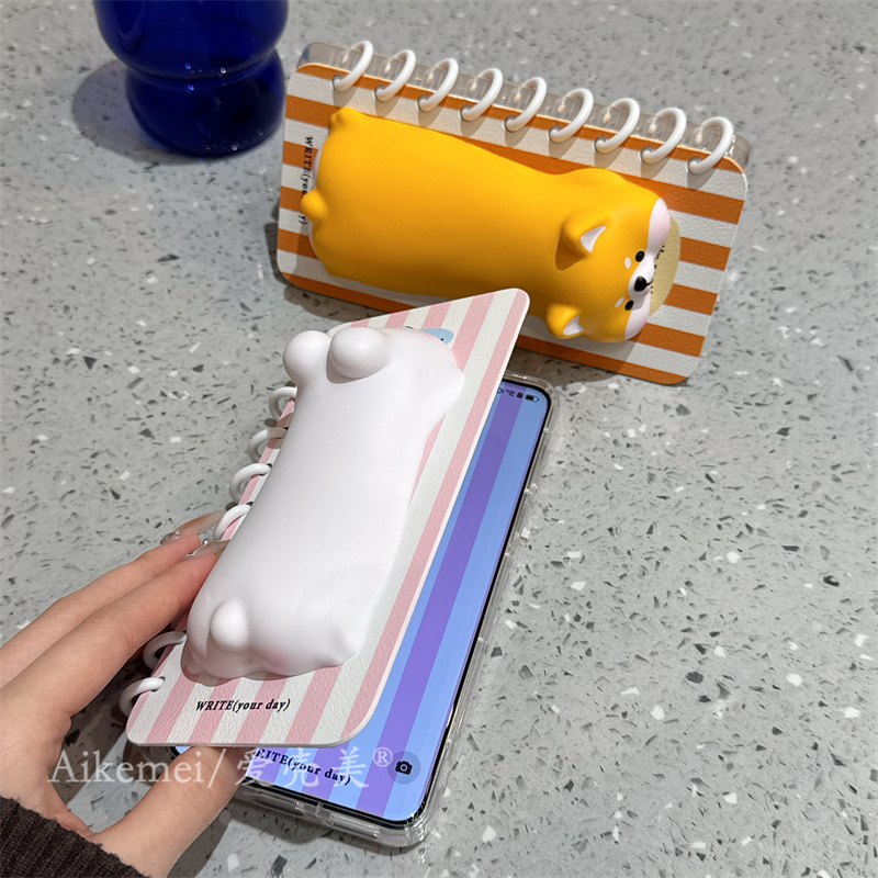 适用华为mate70pro+手机壳卡通彩色mate60pro+竖条纹立体柴犬公仔