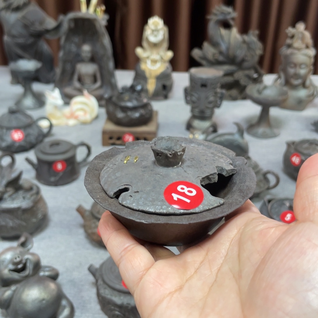 盖碗全手捏柴烧茶器