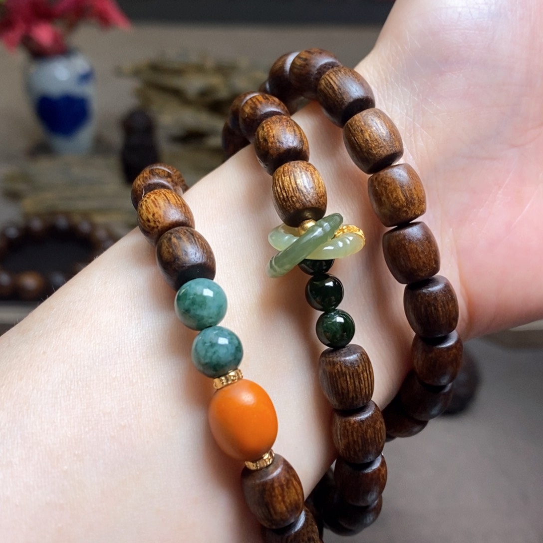 沉香手串越南芽庄白棋楠虫漏0.8配饰