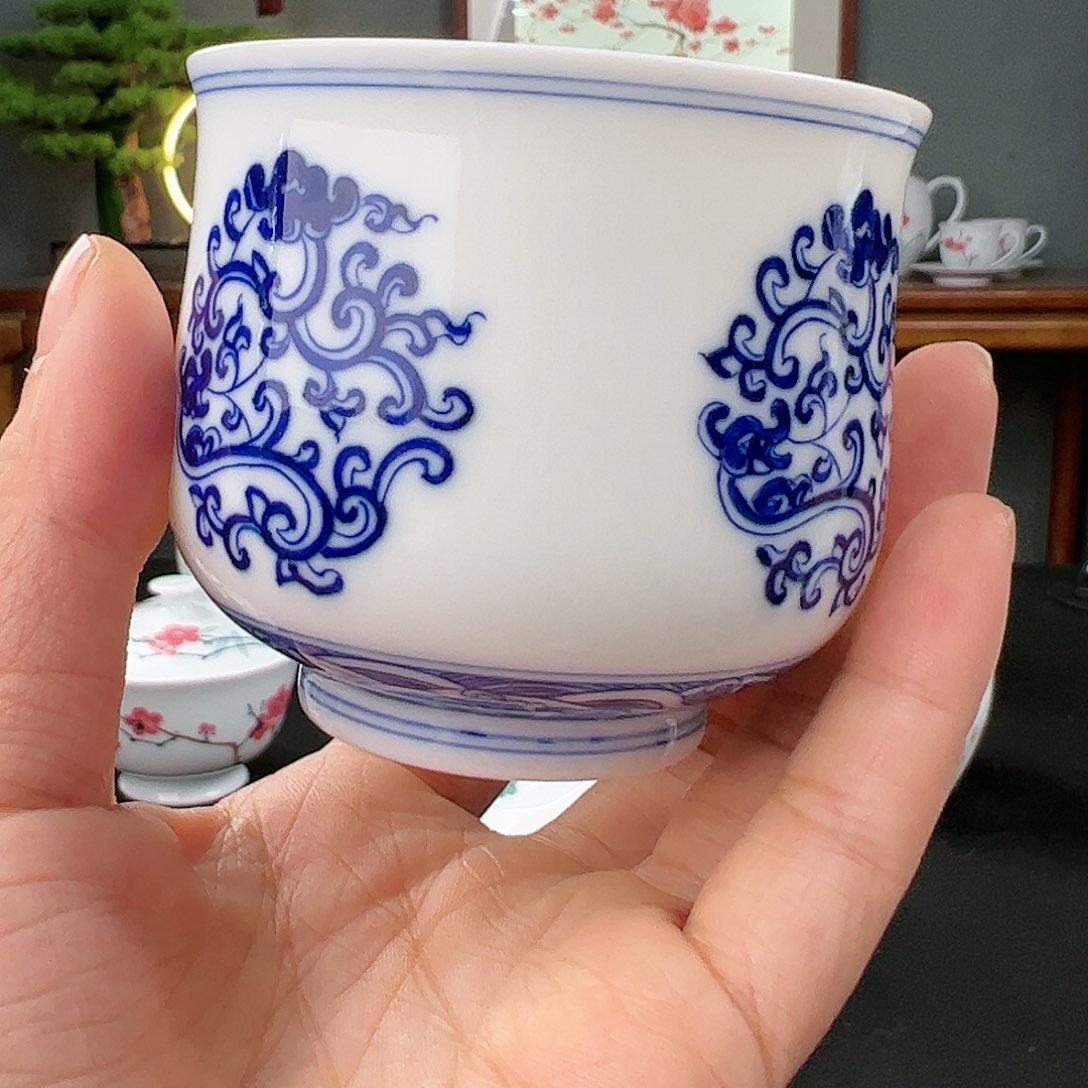 青花螭龙纹福筒杯一级品