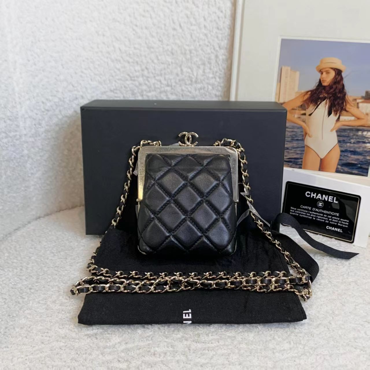 99新 Chanel/香奈儿 壹臻/22C黑金小废包 71086007