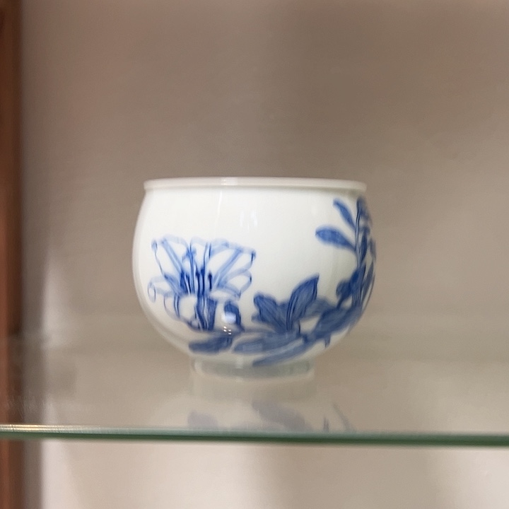 陶其他百合花主人杯