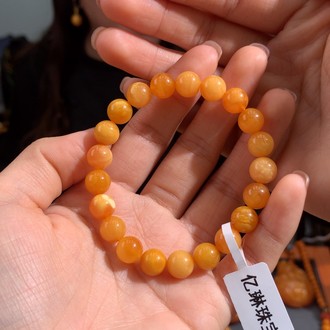 蜜蜡手串未镶嵌天然