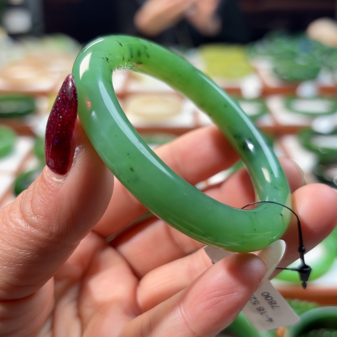 和田玉手镯未镶嵌随****6