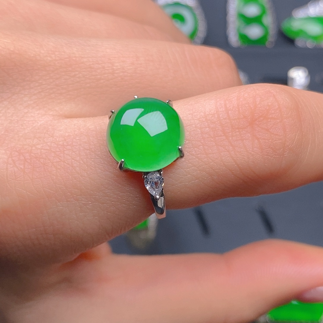 银S925镶嵌戒指翡翠