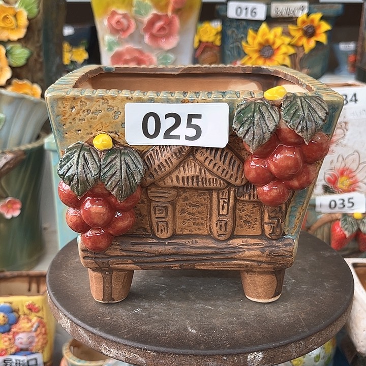 紫砂花盆粗陶材质多肉花盆