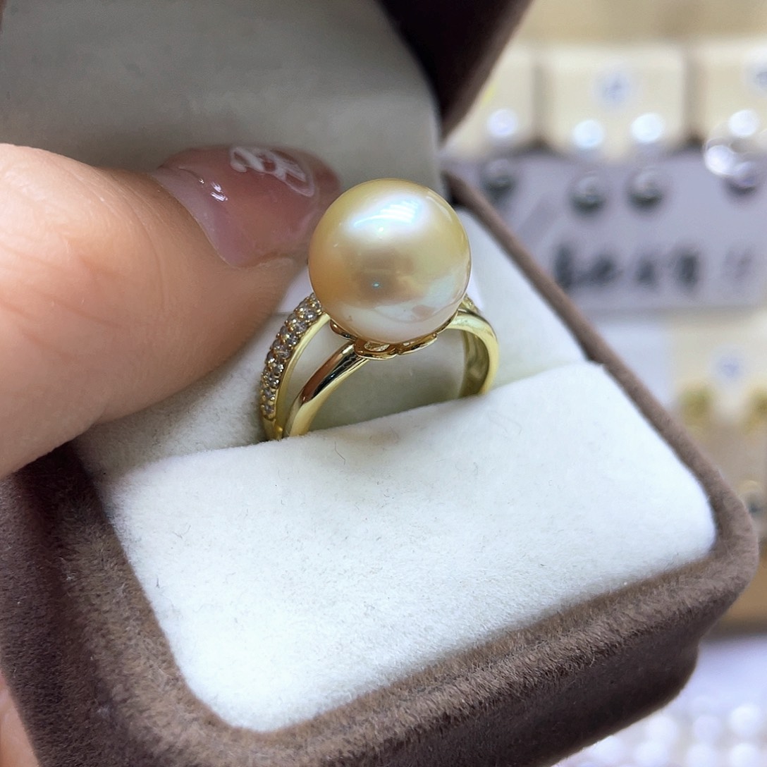 海水珍珠戒指银S925镶嵌