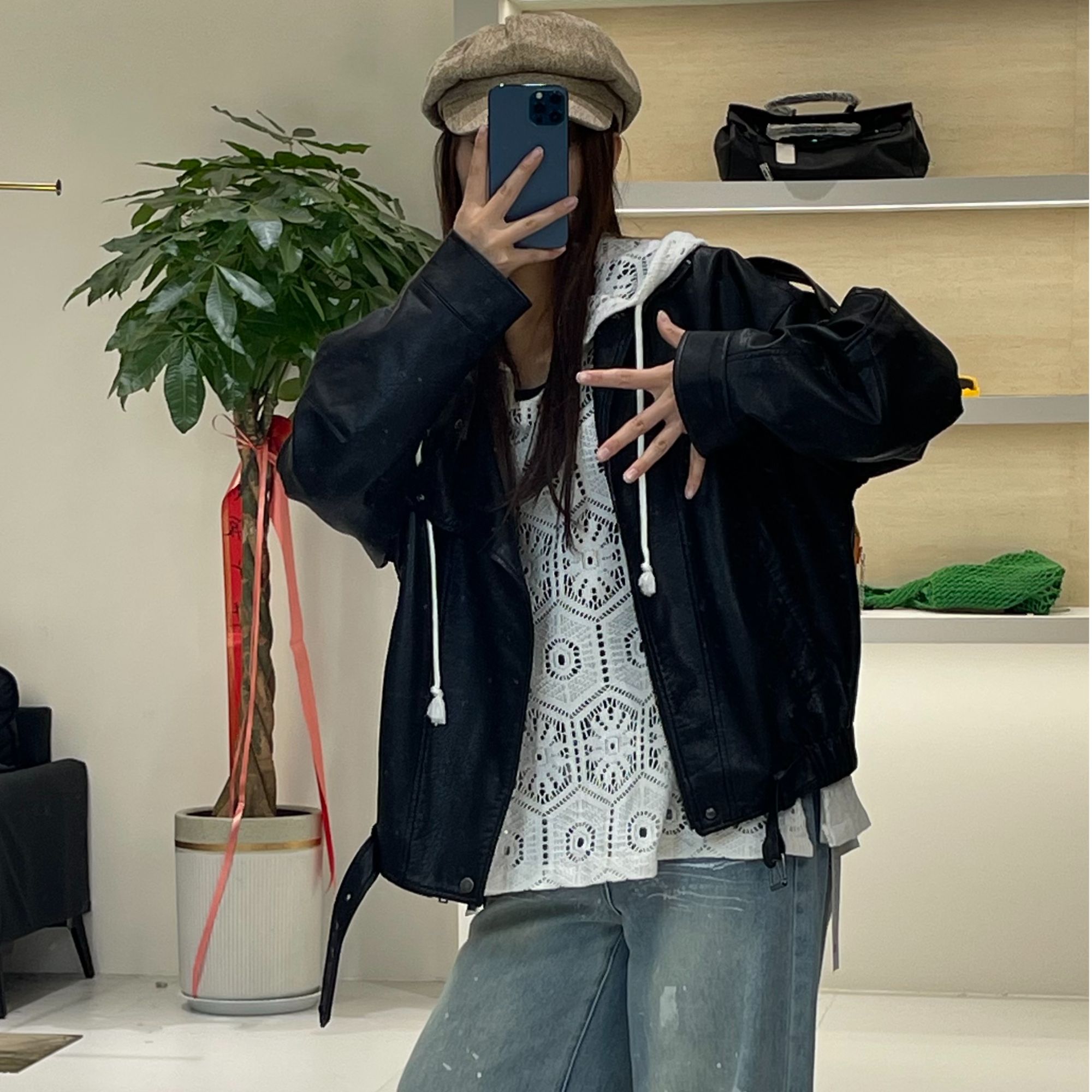 秋季牛仔裤长裤女小个子直筒裤水洗宽松裤子时尚89893