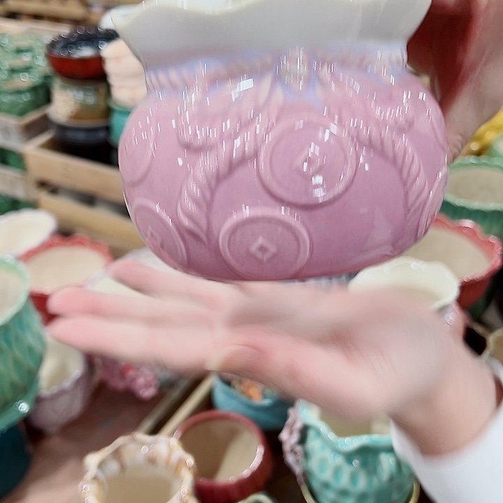 有孔，凑单福利满10元发货陶瓷多肉花盆！