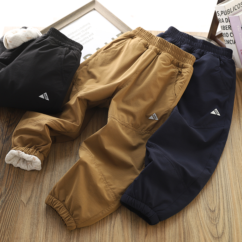 男童加厚裤子秋冬童装2025新款儿童休闲裤棉裤防风保暖中大童卫裤