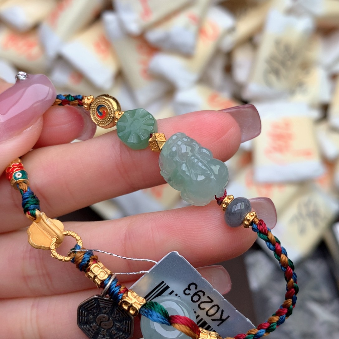 【闪购商品】翡翠手绳银S925镶嵌一2