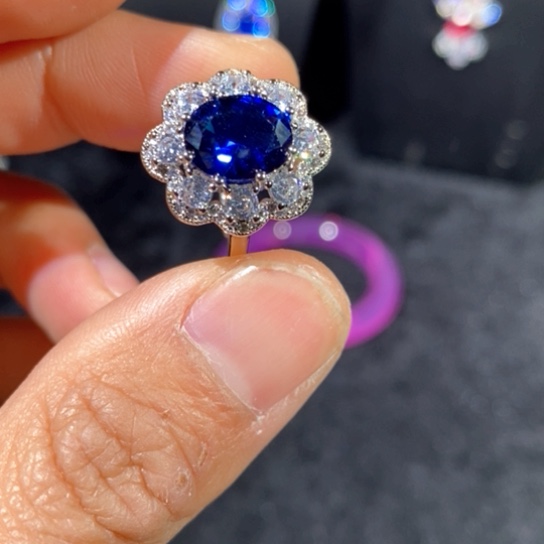 红宝石戒指银S925镶嵌