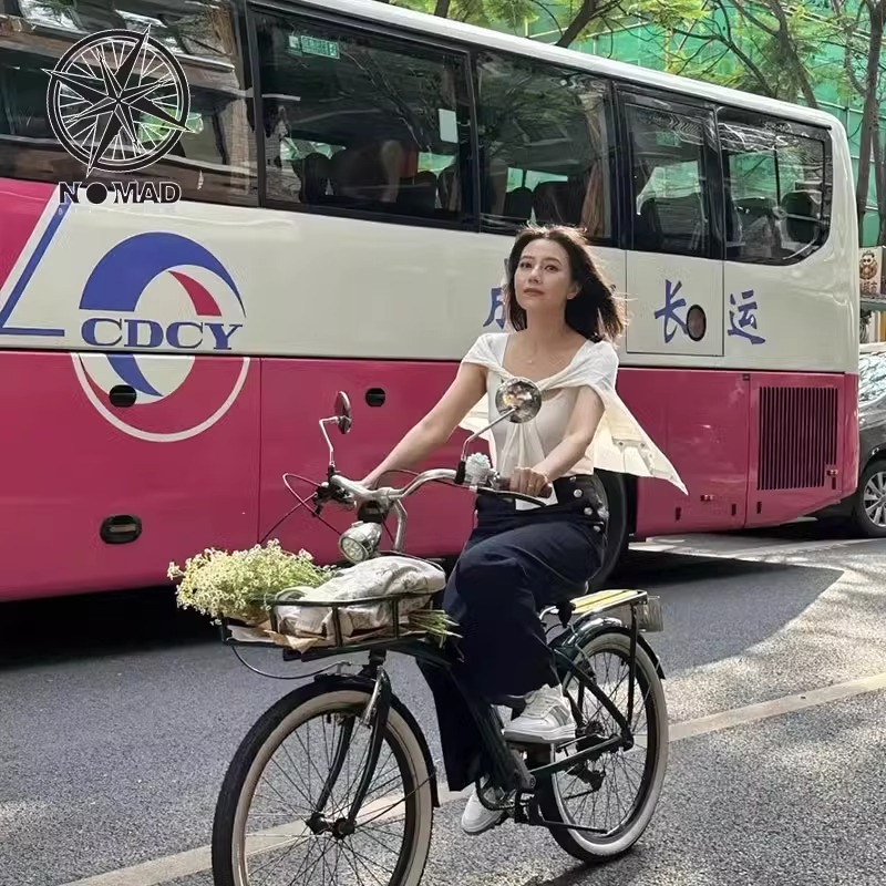 NOMADVELO复古自行车男女式城市休闲单车通勤变速7速24寸简约黑色