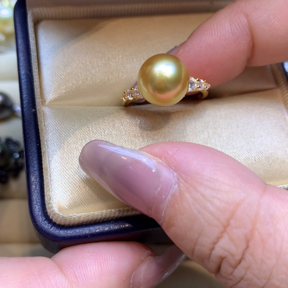 银S925镶嵌戒指海水珍珠