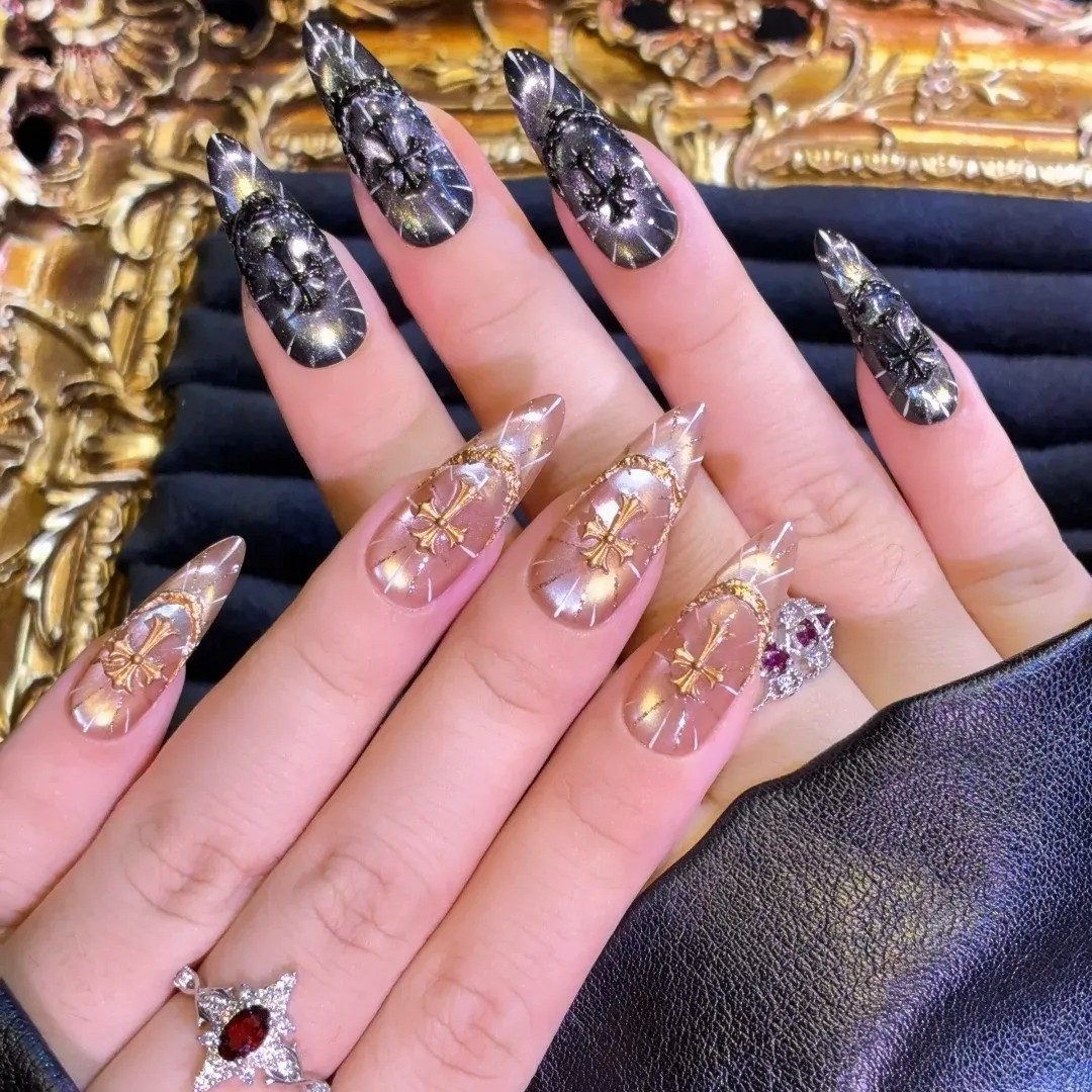 〖定制〗神谕圣光』哥特暗黑，复古华丽克萝心雕花爆闪猫眼