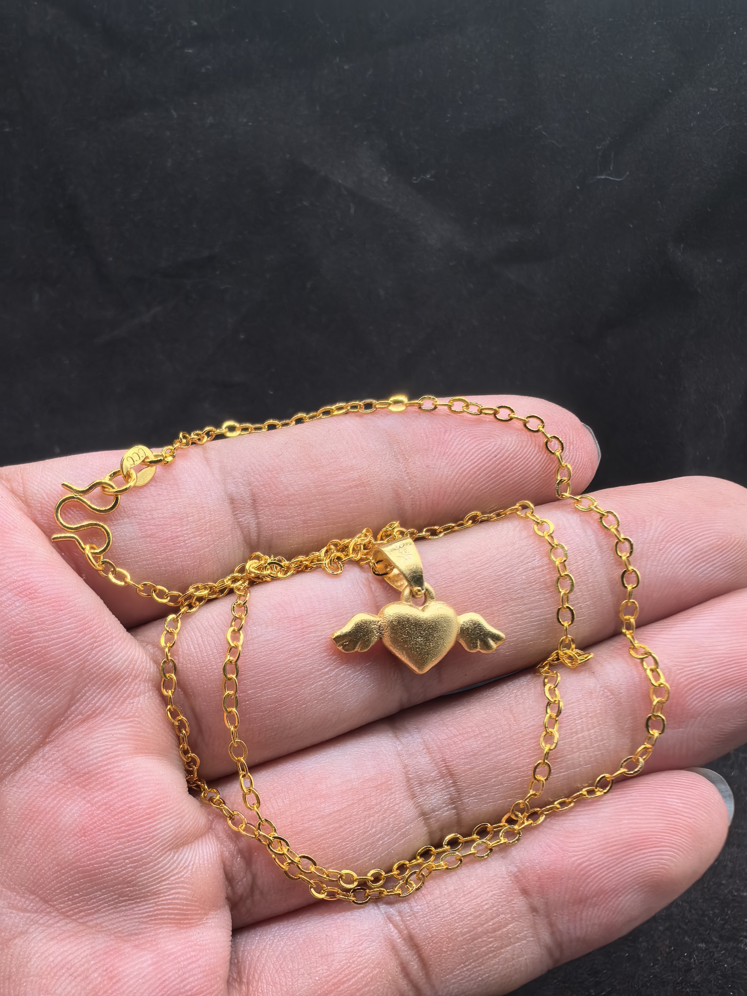 Y54云尚精工爱心小翅膀锁骨链