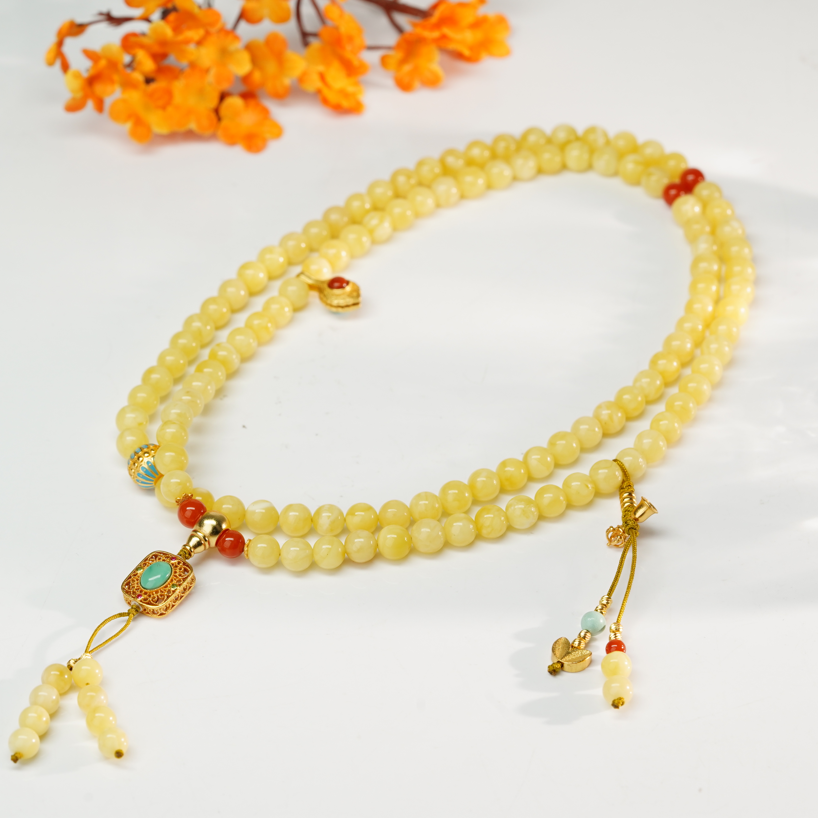 【小北好物】蜜蜡DIY项链约6mm+【多样性发一件】QH246X69