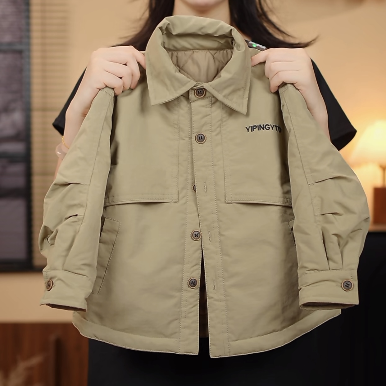 2025儿童秋冬加厚夹棉外套男女童休闲上衣宝宝洋气春秋长袖风衣