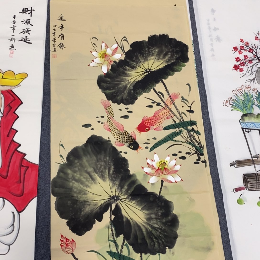 国画尺寸140✖️70四尺手绘