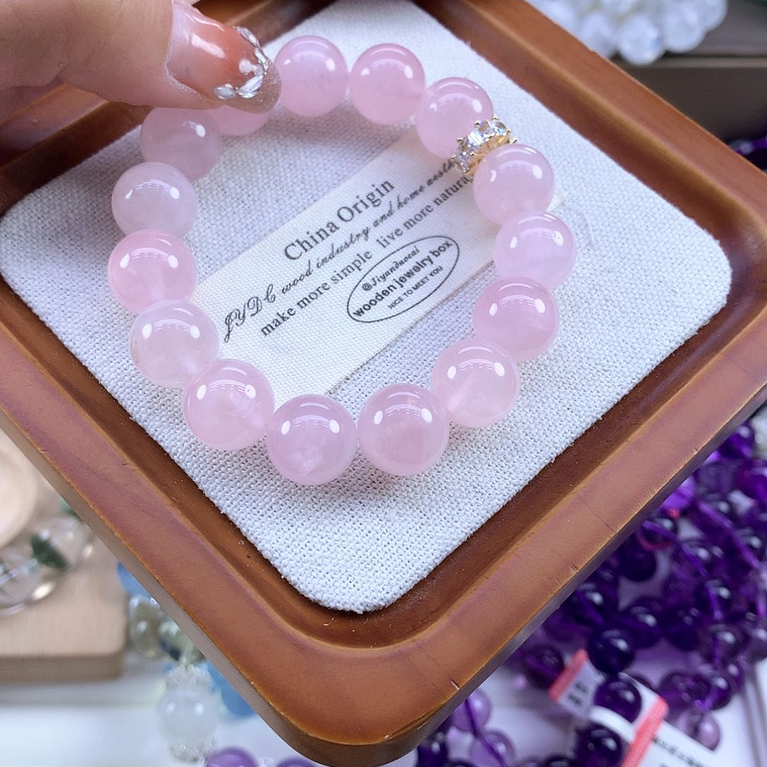 水晶手串未镶嵌马粉12mm