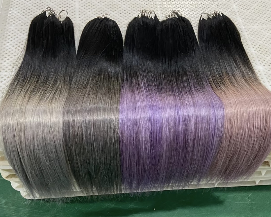 挂耳染无痕羽毛接发巴黎画染发尾挑染手工编织隐形真发