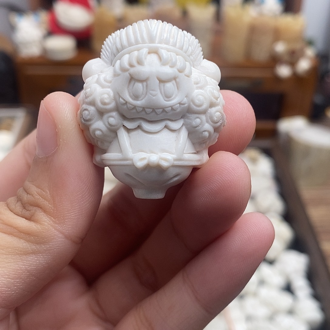 鹿骨把件c14小丑布