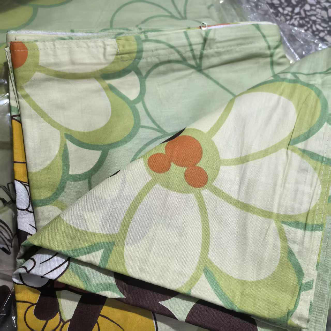 绿色卡通纯棉被套，200*230