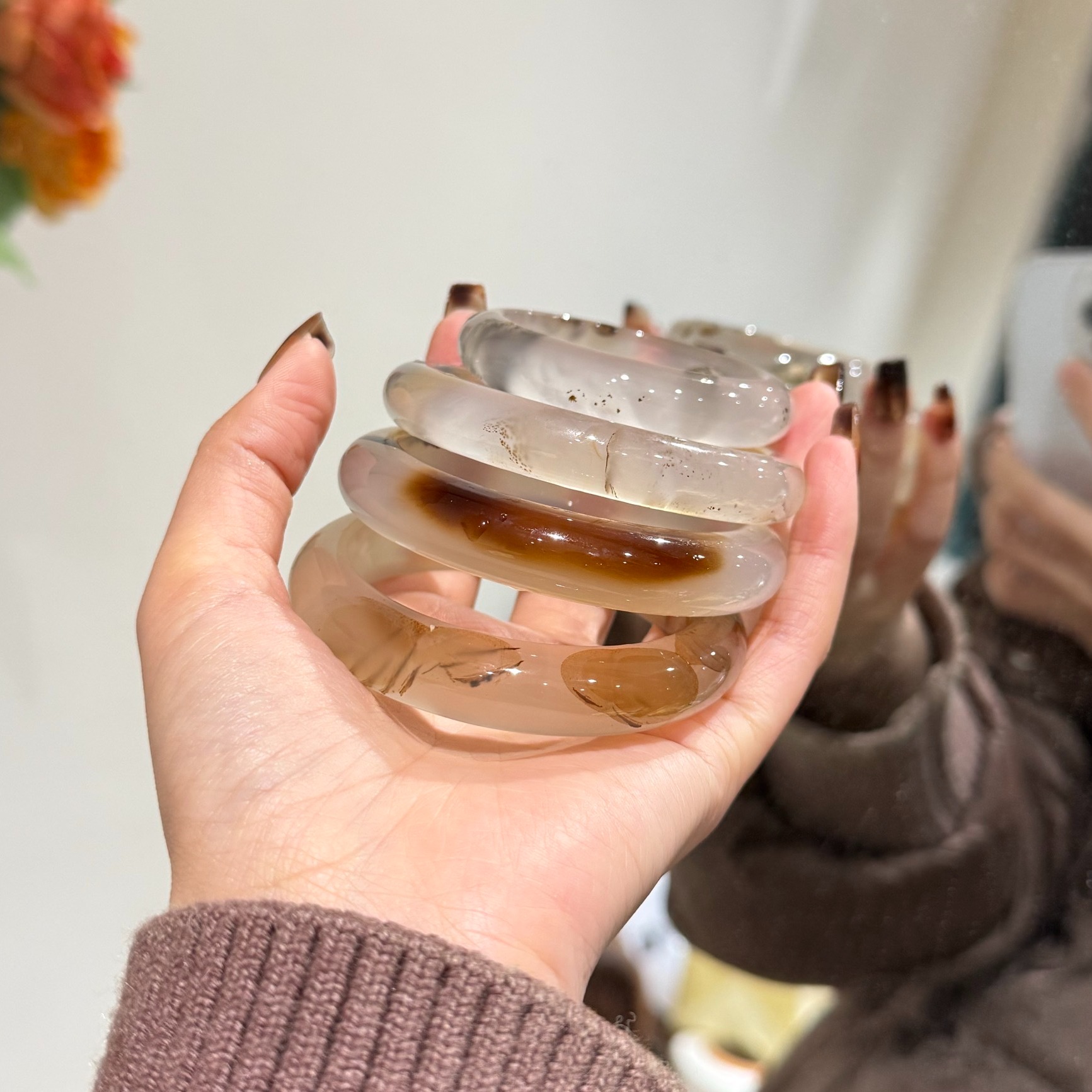 非金属仿水晶手镯 非金属水晶手镯 马料手镯 YSZ032