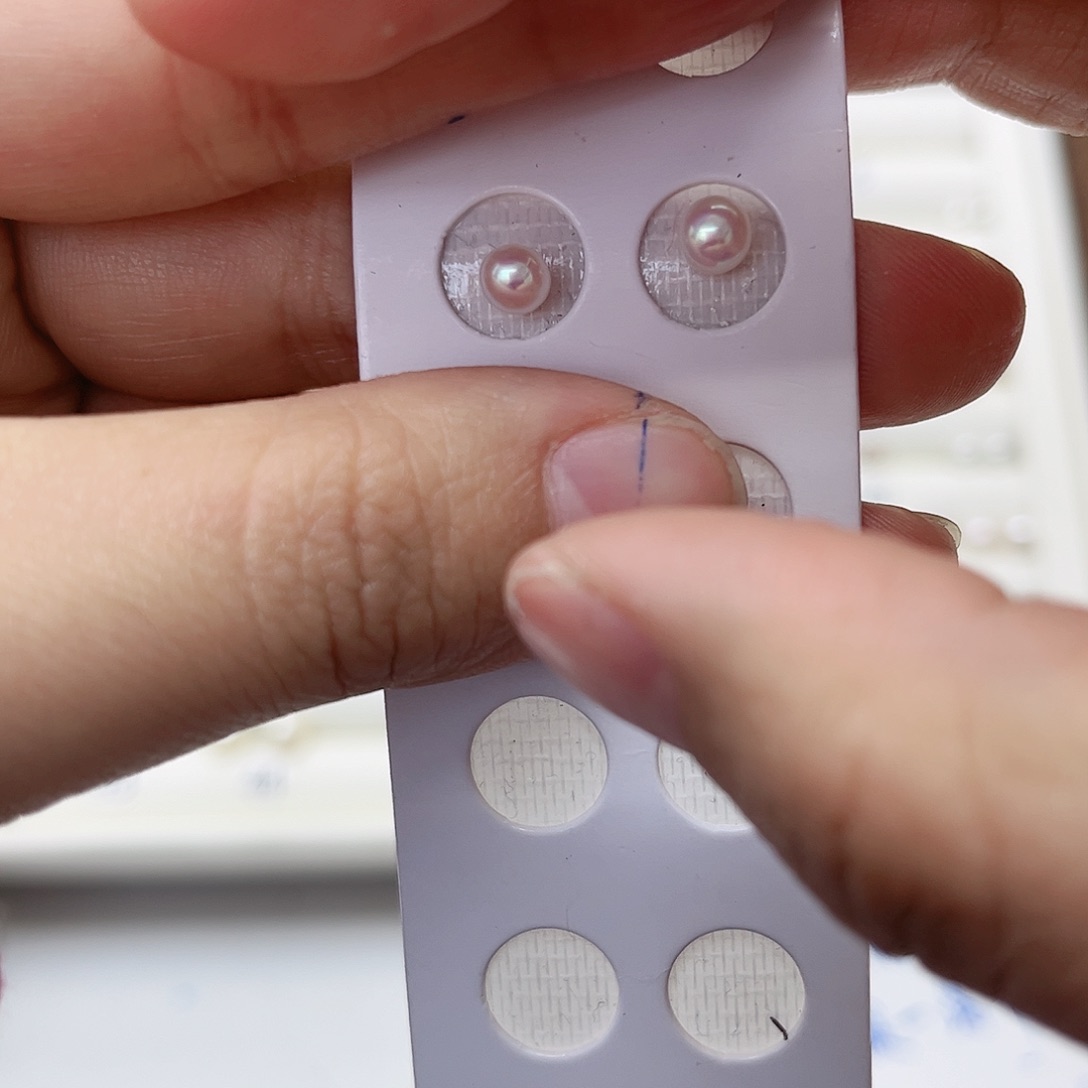 淡水珍珠耳饰银S925镶嵌白*