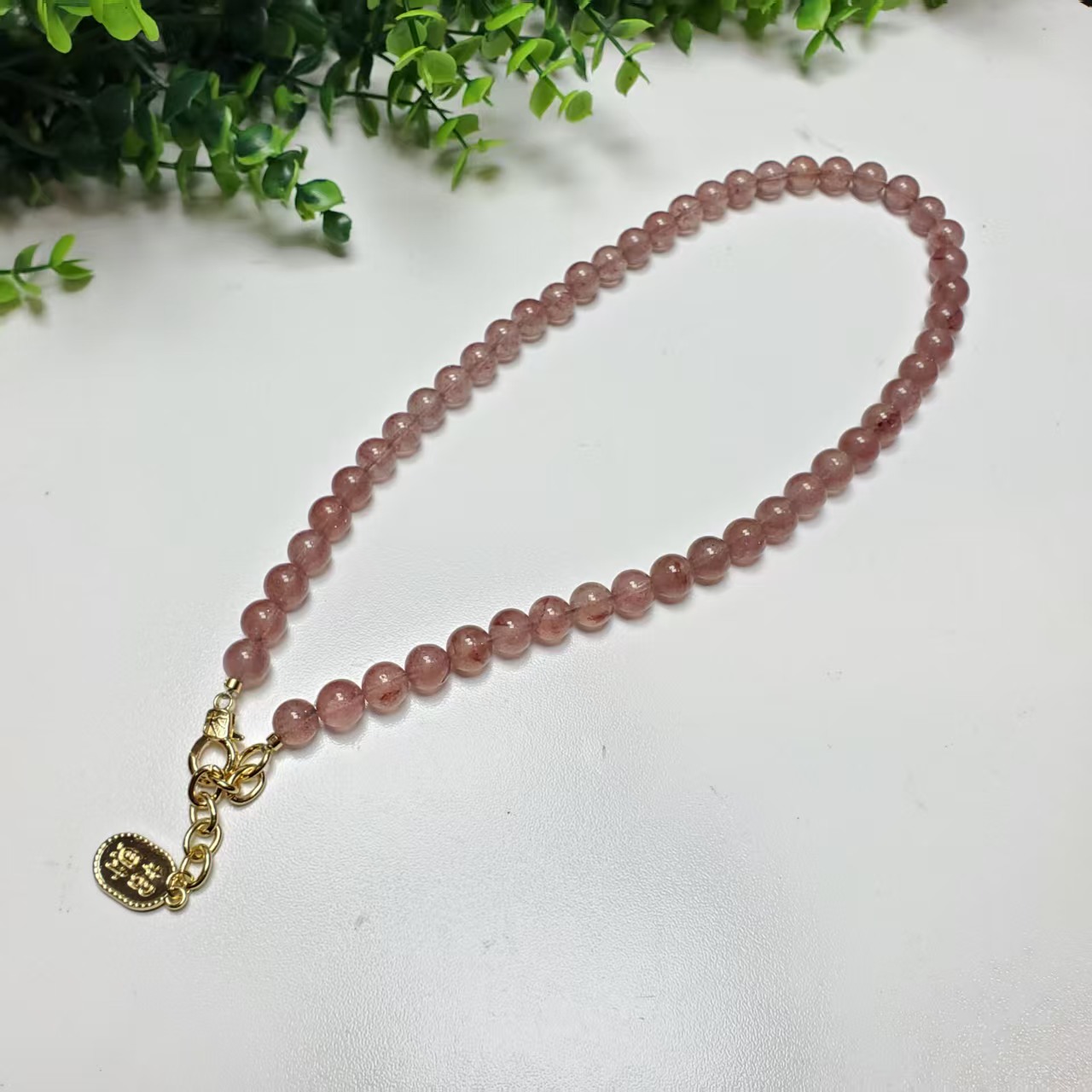 Q754【赵小姐】时尚百搭草莓晶+S925银多珠项链多样式发其一