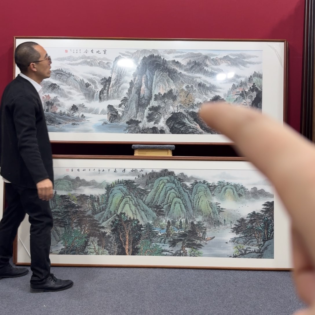 国画带框绘画210/80尺寸