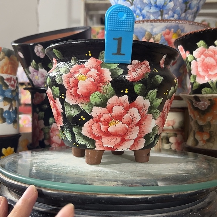 景德镇手绘花盆 满38包邮