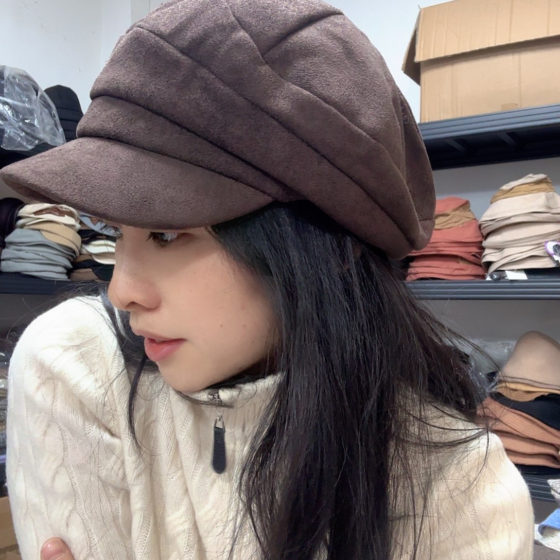 纯棉咖啡色鸭舌帽