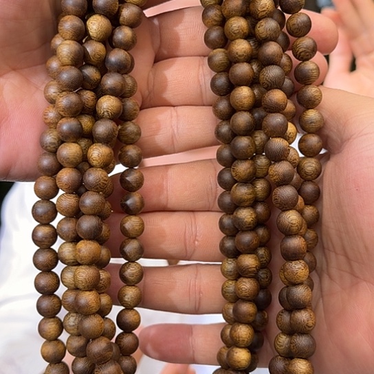 沉香手串白棋虫漏圆珠0.9-39多样性发货1条