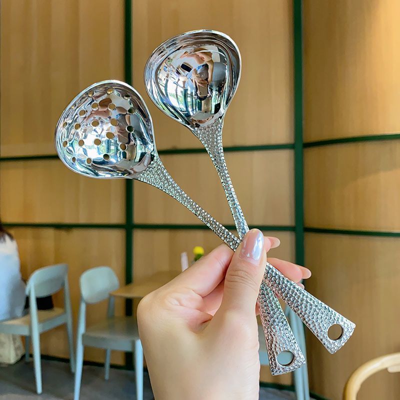 【2个装福利】质感不锈钢汤勺漏勺套装火锅盛汤勺子家用厨房必备